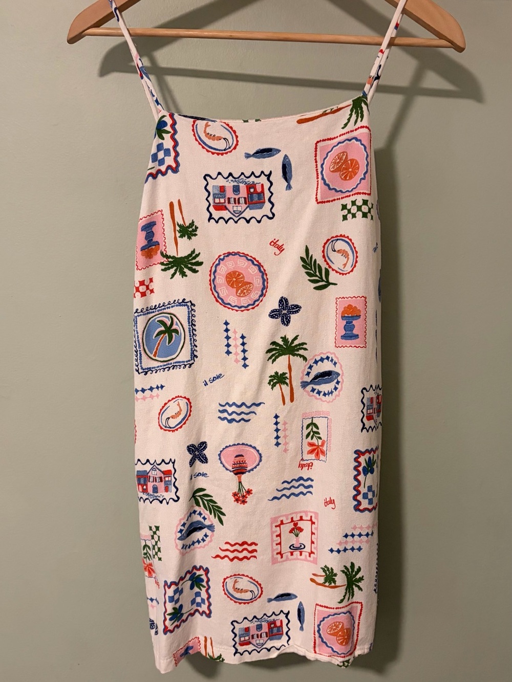 Tropical Print White Sundress